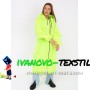 Дождевик плащ длинный женский мужской с капюшоном на молнии салатовый